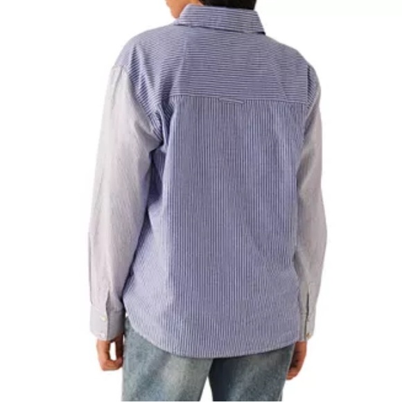 Ba&sh Striped Button-Down Long Sleeve Shirt Size M - Picture 4 of 11